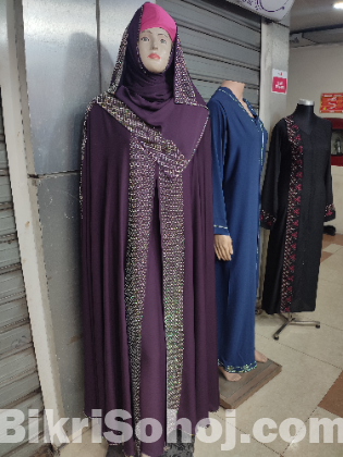 পকেট স্লিপ আবায়া টু পার্টি হিজাব সহকারে